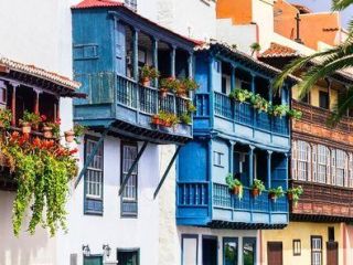 Detail of wooden balconies in Barrio Santa Cruz de Alicante