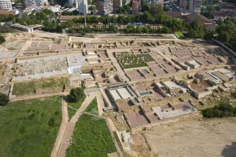 Aerial view of the Roman Lucentum in Alicante