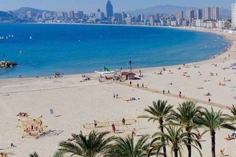 View of the Poniente beach of Benidorm