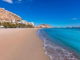 Shore of El Postiguet beach in Alicante